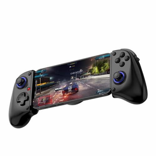 Crspexil Mobile Game Controller, Stretchable with Hall Effect Joystick & Trigger, HD Vibration, Programmable Back Buttons for Switch/Android/iOS/PC, Compatible with Xbox Cloud Gaming & Steam Link (bk)