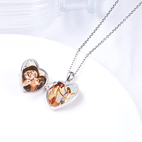 S925 Sterling Silver Love Heart Puppy Dog Cat Pet Paw Print Keepsake Hold Pictures Photo Locket Memory Pendant Necklace Gifts For Women Pet Lover #TOP1