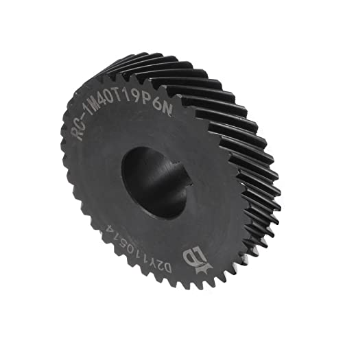 Harfington Helical Bevel Gear With Keyway 19Mm Aperture 40T 1 Mod Hardened 45# Steel Spur Diff Differential Motor Spiral Bevel Gear Rc Replacement Parts, Right Direction #TOP3