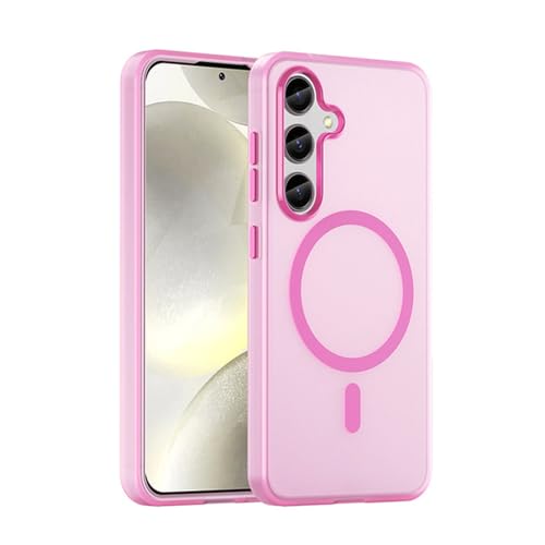 Coque Galaxy S24 Plus antichoc compatible charge sans fil induction rose