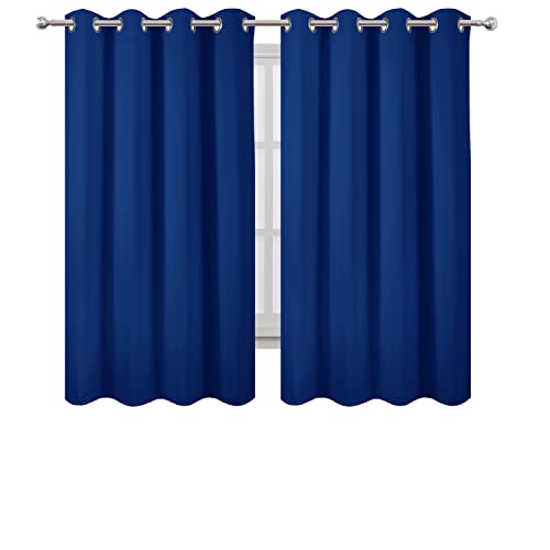 Image of LEMOMO Blackout Curtains 52 x 63 inch /Royal Blue Curtains Set of 2 Panels /Thermal Insulated Room Darkening Bedroom Curtains
