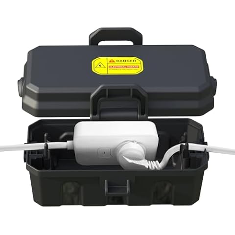 Small Electrical Box (5.5X 3.5 x 2.8 inch) Outdoor Weatherproof Extension Cord Cover, Waterproof Electrical Connection Box Protect Timers, Extension Cables,Holiday Light Decoration Cover