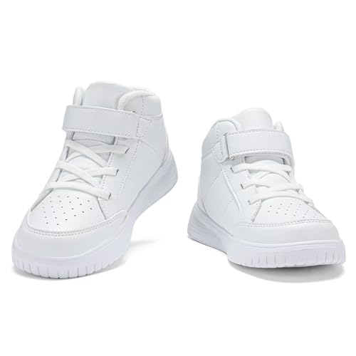 RTOUNT Jungen Sportschuhe Weiß Kinder Mädchen Laufschuhe Kinderschuhe EU 36 Atmungsaktiv Outdoor Turnschuhe Freizeit Sneaker Unisex