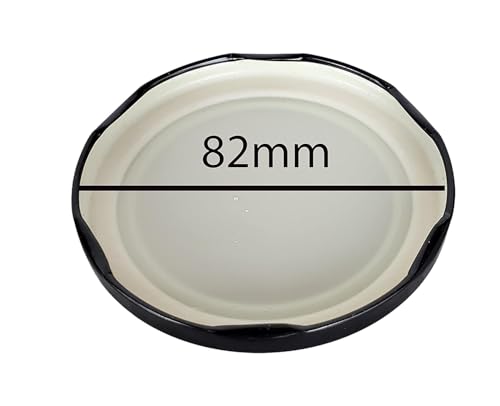 Image of Pure Source India Metal Black Lug Cap Lid for Glass jar, 12 Pieces, 82 mm