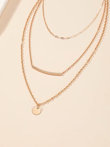 Image of Yellow Chimes Multi Layered Choker Necklace for Women | Fashion Gold Plated Chain Necklace | Multilayered Chain Necklace for Women | Western Necklace for Girls Birthday Anniversary Gift for Women Wife