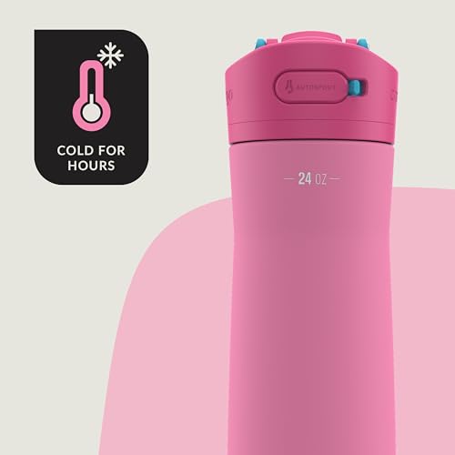 Image of Contigo Ashland Chill 2.0 Stainless Steel Water Bottle with AUTOSPOUT Lid, 24 oz, Azalea