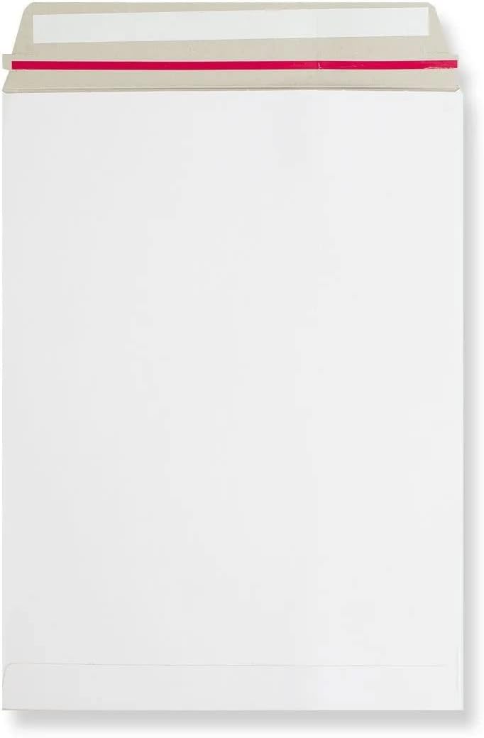 Greener Route Pack of 20X C4 (324x229mm) White Rigid All Board Envelope Mailers , Stay Flat Cardboard Envelopes with Peel and Seal Strip - Biodegradable, compostable, Recyclable