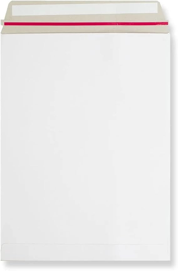 [Pack of 100] A4+ 248x330mm White Rigid Mailers by Greener Route, Stay Flat Cardboard Envelopes with Self Seal for Photo & Document