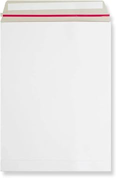 [Pack of 100] A4+ 248x330mm White Rigid Mailers by Greener Route, Stay Flat Cardboard Envelopes with Self Seal for Photo & Document