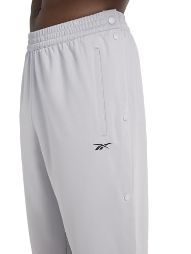 Reebok Men’s Classics Basketball Matte Snap Pant, Standard Fit, 31” Inseam, Lightweight Poly Fabric, Leisure Grey, X-Large - image 4