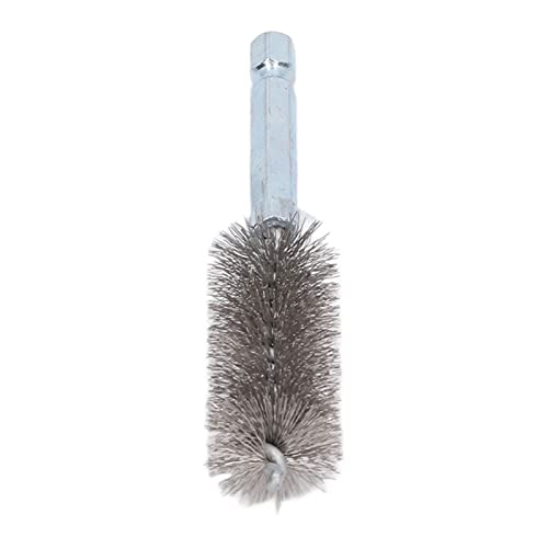Image of Walfront 6PCS Hole Cleaning Brushes Bore Brush Twisted Wire Cleaning Brush Power Drill Wire Brush 1 /4in Hex Shank Steel Wire Silver