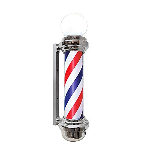 Preisvergleich Produktbild Friseurstange Pole Light Outdoor, LED Klassischer rotierender Friseursalon Friseurstange Shop Schild mit leuchtender Glühbirne Rot Weiß Blau Streifen Wandmontage Wasserdicht Energiesparend Zwei Größe