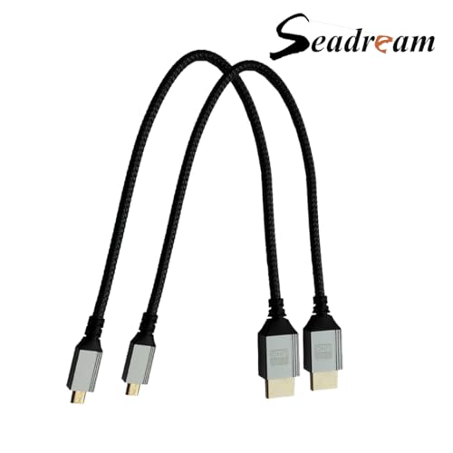 Seadream 4K Micro HDMI to HDMI Cable 1FT 2Pack High-Speed Full HDMI to Micro HDMI Braided Cord Support 3D 4K/60Hz 1080p - Thumbnail 6