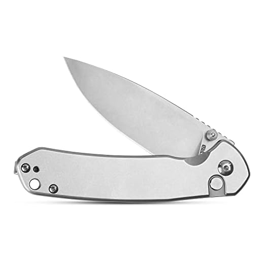 CJRB Folding Knife Pyrite (J1925) AR-RPM9 Balde and Stainless Steel Handle Button Lock EDC Pocket Knife with Clip Silver