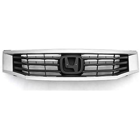 Front Hood Bumper Grille Upper Grill Compatible with Honda Accord 4DR 2008-2010 Black with Chrome Molding Cover