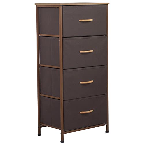 BAKAJI Commode, Panneau de Fibres à densité Moyenne, Marron, 97,5x46x30 cm