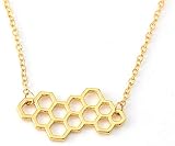 Collana con Ciondolo Esagonale a Nido d'Ape con Collana di api Alveare Alveare Attractive And Professional