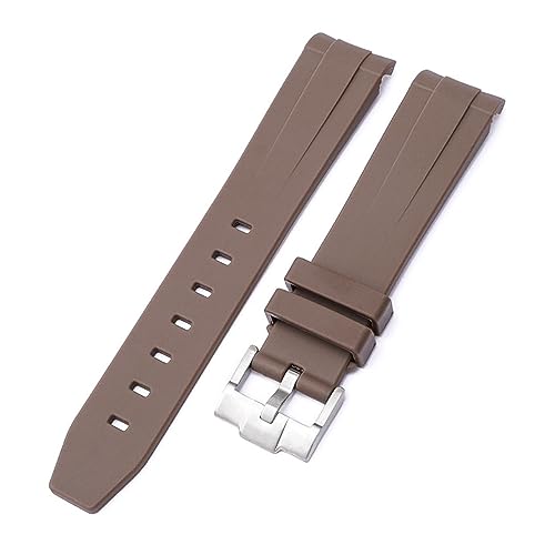 Bande de montre fluorine nature 20mm extrémité incurvée