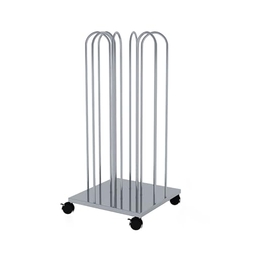Support de rangement portable pour cintres en métal avec roulettes