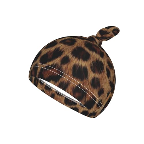 Image of Dark Light Brown Leopard Print Swaddle Blanket with Beanie Hat Set Newborn Swaddle Wrap Soft Baby Receiving Blankets Baby Swaddle Blanket for Baby Boys and Girls