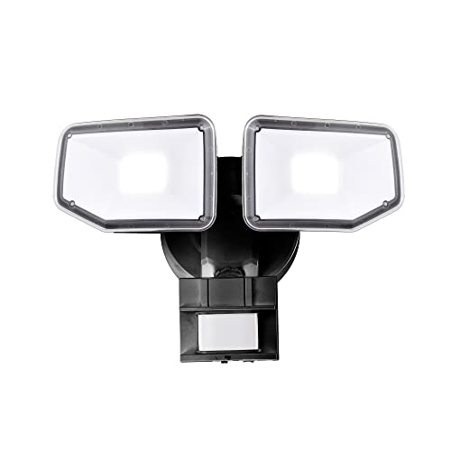 AWSENS 40W LED Security Lights Motion Sensor Light Outdoor, 180 Degree, 4000 LM Motion Security Light, 5000 K, ETL Water Resistant, Clear 2 Head Motion Detector Flood Light for Garage, Yard (Black) by AWSENS - Used condition - US$17.30