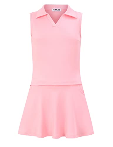 LIONJIE Kids Girls Tennis Golf Dress Outfit Sleeveless Dress with