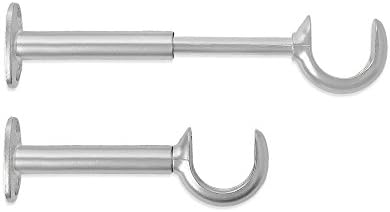 Adjustable Bracket Replacement Parts for Windows Curtain Rod, Set of 2, Brushed Nickel