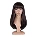 Produktbild MapofBeauty Mode flach Pony locken lange Haare täglich Perücke (Dunkel Braun)