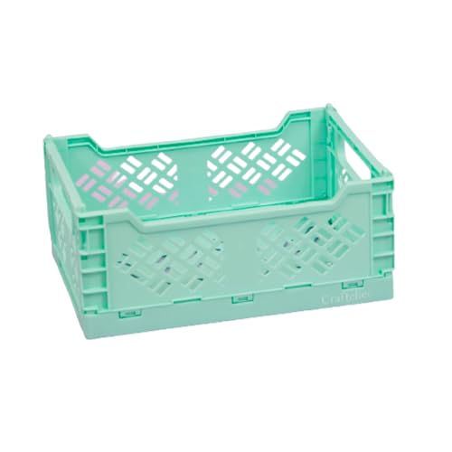 Image of Craftelier - Box for Organisation and Storage of Scrapbooking and Craft Materials | Foldable and Stackable Design | Large Size - Open Box Measures 24,5 x 18 x 10,8 cm - Colour Turquoise