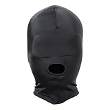 Amosfun Elastische Schwarz Breathable Open Mund Gesicht Abdeckung Augenbinde Maske Cosplay Kostüm Haube Unisex Kopfbedeckungen Größe M