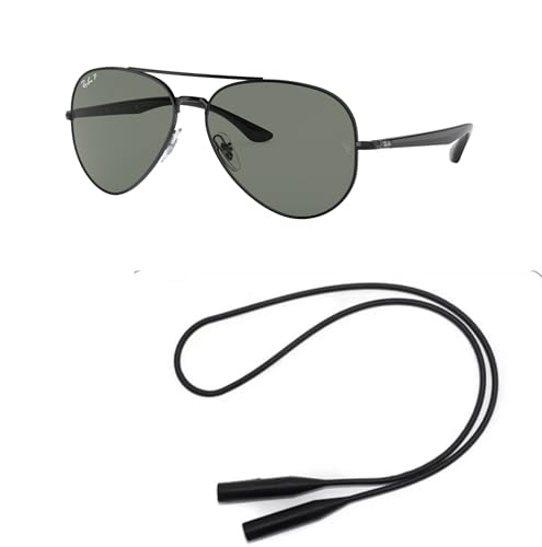 Ray-Ban RB3675 Sunglasses Bundle: RB 3675 002/58 Black Green Polar and Universal Anti-slip Silicone Leash2