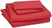 AmazonBasics Kid's Sheet Set - Soft, Easy-Wash Microfiber - Queen, Red
