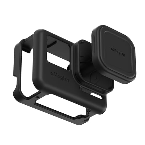 LICHIFIT Insta360 Ace pro用保護カバー 本体+レンズ保護カバー 保護ケース シリコンカバー キズ防止 耐衝撃 アクションカメラ ウェアラブルカメラ アクセサリー (ブラック)