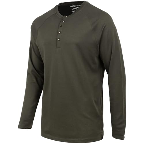 Beretta Men's Scout Performance Relaxed Fit Thermal Long Sleeve Henley Shirt for Hunting/Shooting/Active Wear, Peat, Large