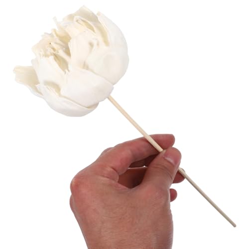 Difusor aromático eléctrico flor artificial blanco miniatura 4