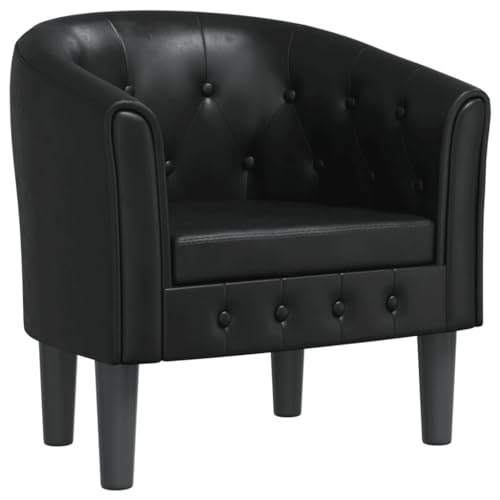 vidaXL Sillón Cuero sintético Negro