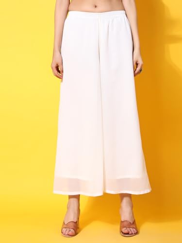 Image of PH POSHAKHUB Women A-Line Nyra Cut Kurta with Sharara in Georgette with Aari Work
