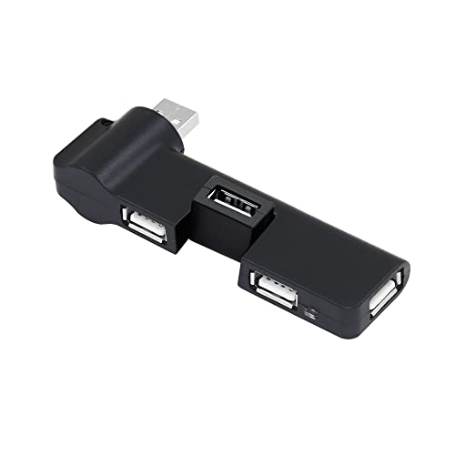 RIIEYOCA Extension de hub USB 2.0 à Rotation à 180 °, USB 4 Port hub, Peut être tourné de 90°/180°，pour PC, Ordinateur Portable, Clavier, Souris, disques durs et Autres adaptat