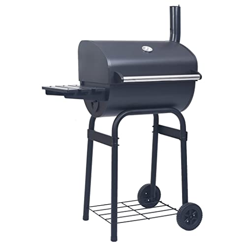 Vidaxl - Barbacoa De Carbón Con Ahumador Y Estante Inferior Negro - Negro En Oferta Vxl Barbacoa De Carbón Con Ahumador Y Estante Inferior Negro