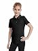 CharmWM Girls Golf Shirts Short Sleeve Polo Moisture Wicking Tops V-Neck 1/4-Zip with Collar Shirts Tennis Outfits 3-14 Years Black