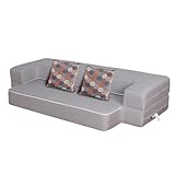 WOTU Folding Sofa Bed Couch Memory Foam Mattress Convertible Fold out Futon Sofa Sleeper Chair Bed for Guest Bedroom and Living Room, 75' W x 30' D x 20' H Twin Size, Washable Cover,Light Grey