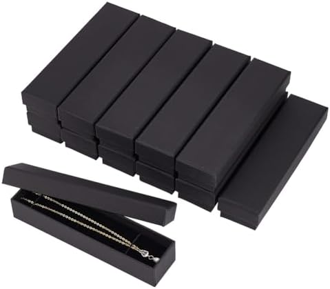 BENECREAT 12 Pack Kraft Square Jewelry Boxes - 3.34x3.34x1.37 Inch With Black Velvet Cushion - View #7