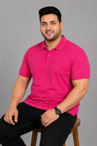 Image of INKKR Plus Size Solid Men's Polo Neck T-Shirt
