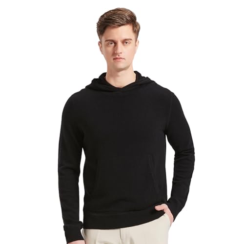 GreenMount Cashmere Sweater for Men Essential Base Hoodie Long Sleeve Pullover Sweater with Pocket