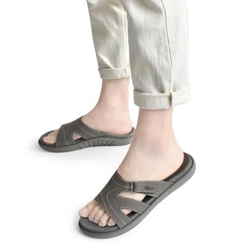 KuaiLu Womens Fashion Orthotic Slides Ladies Lightweight Athletic Yoga Mat Sandals Slip On Thick Cushion Slippers Sandals With Comfortable Plantar Fasciitis Arch Support