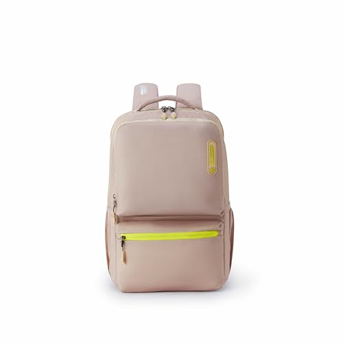 Image of American Tourister Hall 4.0 | 31.5 Ltrs | 3 Compartments | Bottle Pocket | Ergonomic Padded Back Panel & Shoulder Straps | Laptop Backpack | 1 Year International Warranty | Khaki Beige
