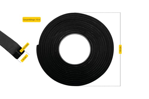 Schellenberg 66325 Dichtung Primatermo Plus Vollprofil 9 x 4 mm, 10 m, Türdichtung, Fensterdichtung