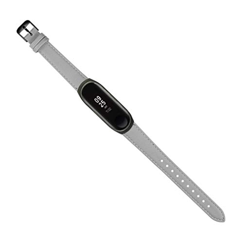 Nicerio Pulseira de relógio de couro compatível com Mi Band 4 para smartwatch, acessórios de substit