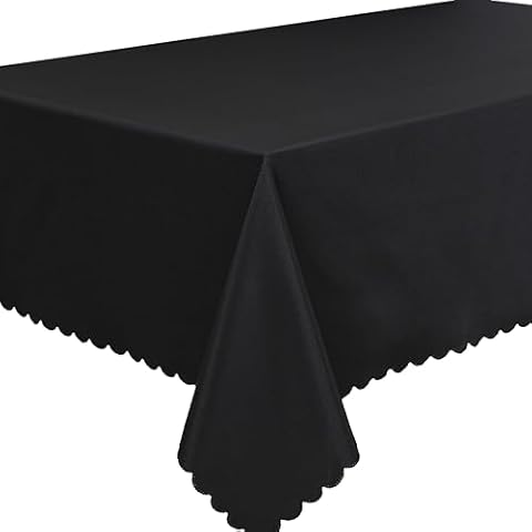 Home Direct Black Rectangular Fabric Tablecloth Cover