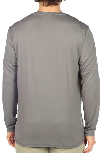 Reel Legends Mens UPF 50+ Solid Reel-Tec Long Sleeve Shirt Large Smoke Grey2